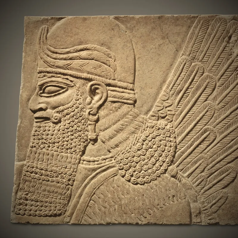 Assyrian relief of a winged sage (apkallu), c. 883-859 BC. The Metropolitan Museum of Art